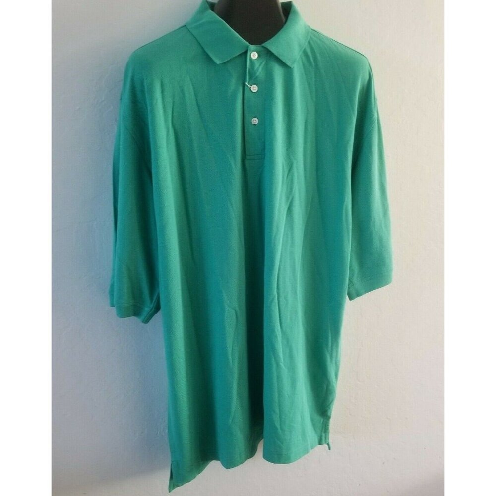 MacKenzie Pointe Mens Short Sleeve Golf Polo Shirt XXL Green Cotton Casual Sport
